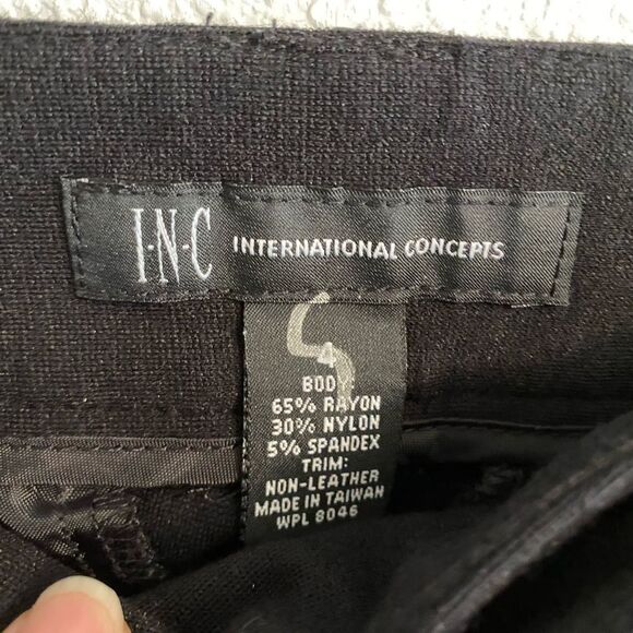 INC International Concepts Black Trousers Side Stripe Size 4 UB-11 - Picture 4 of 11